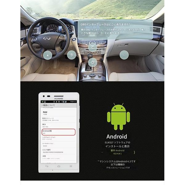 zmart ELM327 Black OBD2 Scanner- V2.1 Car Scanner Code Reader Tool Car Diagnostic Tool Repair Tool for Android