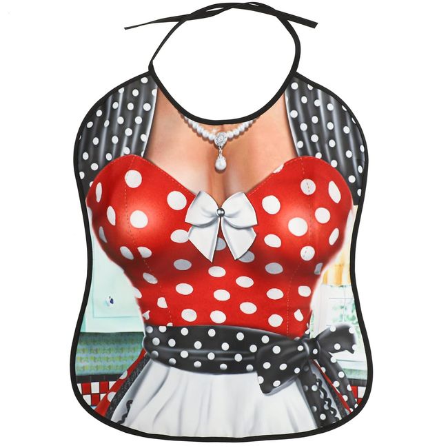 Beavorty Funny Adult Aprons Funny Adult Bibs Women Body Pattern Eating Apron Washable Reusable Adults Pinafore Clothing Protector for Women Men and Elderly Disabled Adult Clothing Protector