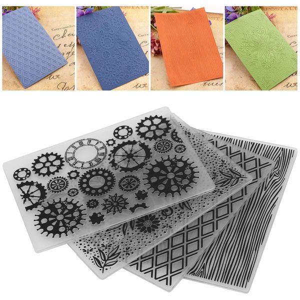 Naroote Wosune Embossing Folders for Card Making, Embossing Folders 4Pcs Craft Tools for Other Crafts for Scrapbooking for Card Making