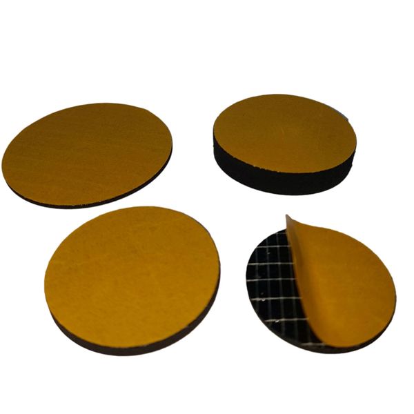 Solid Neoprene Adhesive Backed Rubber Disc - Size; 20mm Diameter x 2mm Thick