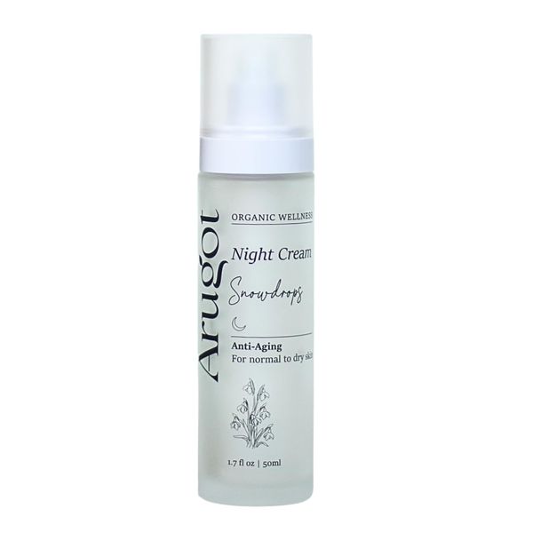 Arugot Snowdrops Organic Antiaging Night Cream, Made in Israel | Firms Skin, Fights Wrinkles | No Parabens 50ml