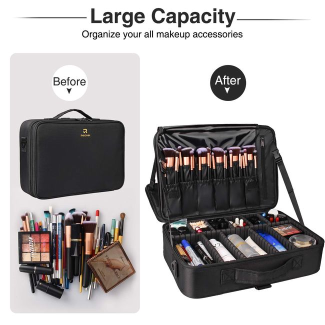 Relavel Extra Large Makeup Case Travel Makeup Train Case