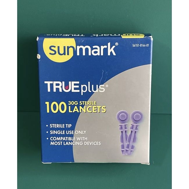 Sunmark True Plus Sterile Lancets 30 gauge - 100 Lancets Exp 6/2/2024