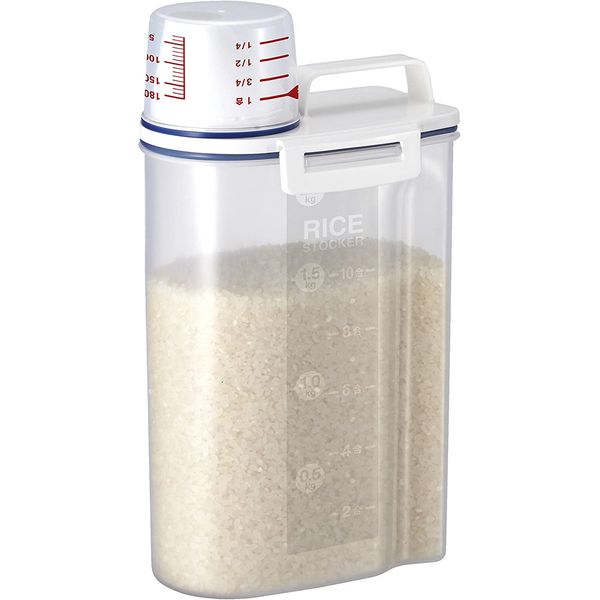 Taylor & Brown Rice Storage Container 3L - Airtight Food Storage Container with Measuring Cup, BPA Free Plastic Portable Cereal Container for Kitchen - Storage Bin for Beans, Flour, Pet Food