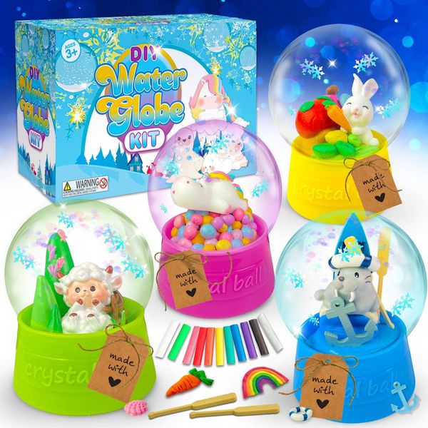 Make Your Own Water Globe - Snow Water Stem Projects DIY Activities Glitters Supplies Perfect Arts and Crafts Clay for Girls Boys Kids