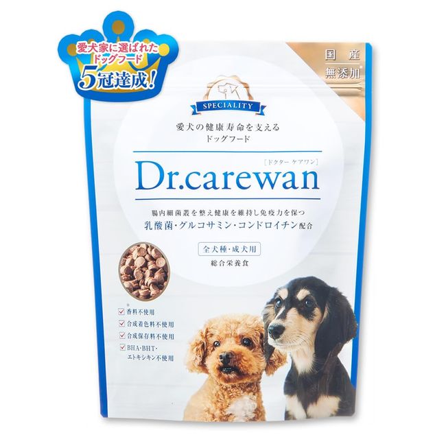 Dr. Care One Domestic Additive-Free Dog Food, Small Dogs, Teardrop Burn, Lactobacillus Formulation, Glucosamine Chondroitin, Bonito Flavor, 35.6 oz (1000 g)