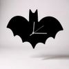 Super Cool Creations Black Bat Shaped Acrylic Wall Art Clock 30cm