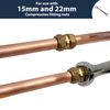 Pipestation Split Ring Spanner for 15mm and 22mm Plumbing Compression Fittings | Flare Nut Spanner | Double End Open Ring Spanner | Crows Foot Spanner | Hand Tools | Plumbing Tool | Plumbers Spanner
