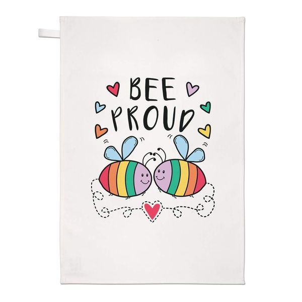 Rainbow Bee Proud LGBT Tea Towel Dish Cloth
