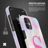 Tirita Personalised Phone Case Cover Compatible with iPhone 12 & 12 Pro - [01 - Purple Clouds with Initial]