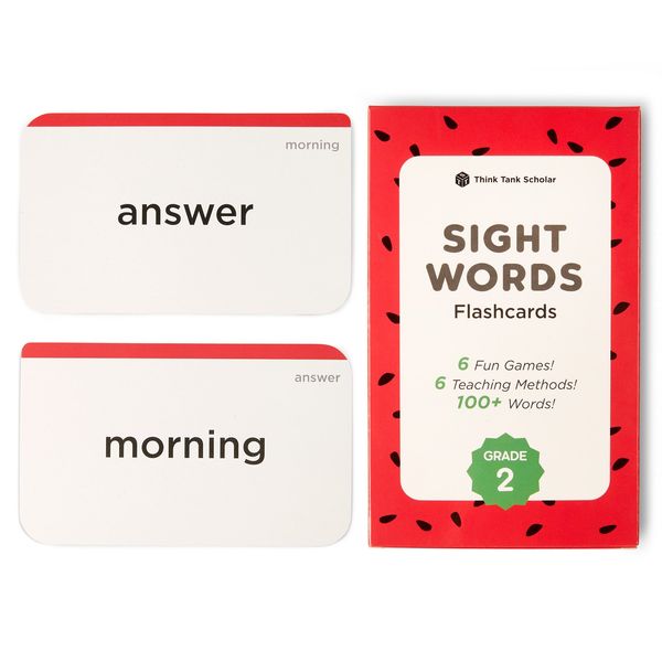 Think Tank Scholar 2nd Grade Sight Words Flash Cards (Second Grade) Pack - 100+ Dolch & Fry High Freqency Flashcards - Learn to Read, Learning for Kids Ages 6,7,8,9 Homeschool/Classroom/Remote