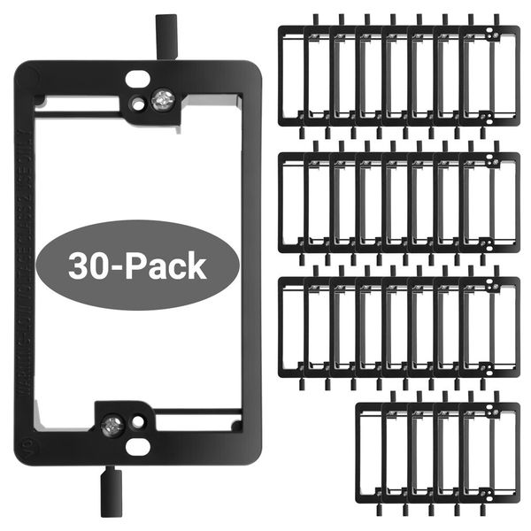 Single Gang Low Voltage Mounting Bracket Black for Low Voltage Cables 30 Pack
