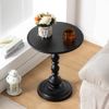 Sariny Side Table, Round, Living Table, Retro Side Table, Multi-Scene Compatible, Round, Easy Assembly, Fashion (Black)