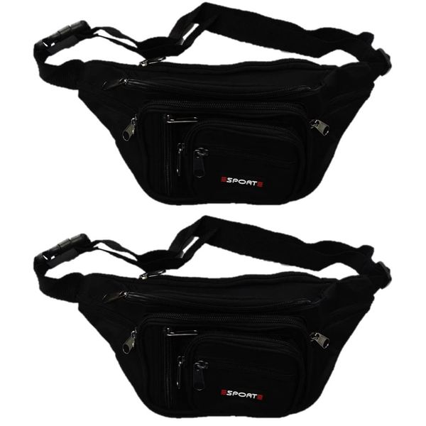 2er Pack Schwarze Bauchtaschen