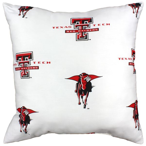 College Covers Single Decorative Pillow Pillow, Square, Texas Tech Red Raiders White