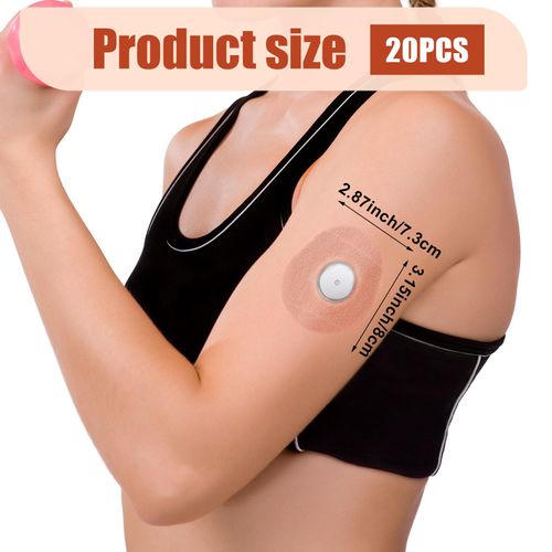 20pcs Adhesive Patches Compatible with Dexcom G7, Waterproof Breathable Sensor Protector Adhesive Patches for Dexcom G7 for Swimming Showering
