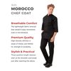 Chef Works Men's Morocco Chef Coat, Black, Large