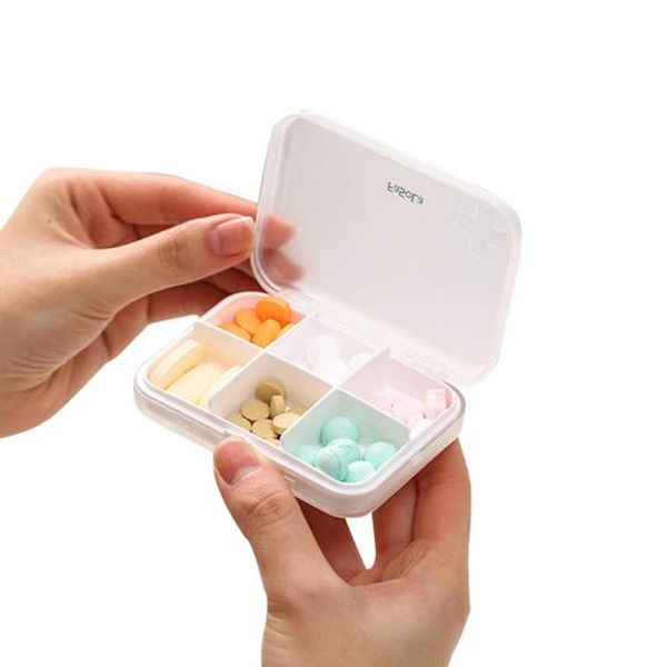 FUKUSHOP Pill Case, Medicine Case, Medicine Container, Supplement Case, Tablet Case, Portable, Travel, Regular Medicine, Prevents Forgetting to Take, Thin, Airtight, Moisture Resistant, Medicine Box, Medicine Storage, Pill Box, Small Item Case, Ring, Neck