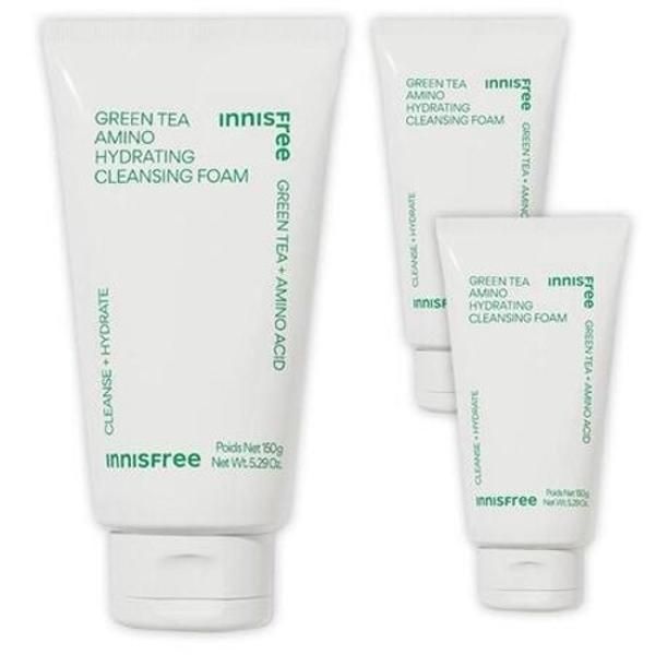 Innisfree Green Tea Amino Moisture Cleansing Foam 150g (3 packs)