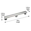 B&K 36" Tile insert  Brushed Nickel Rectangle Stainless Steel Tile Insert Drain
