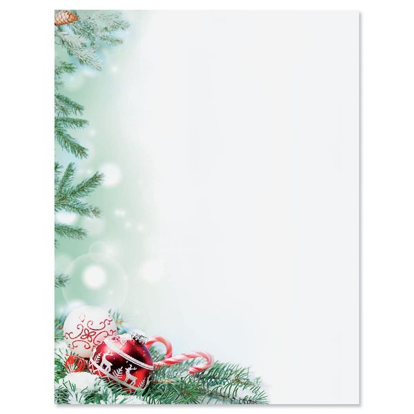 Crystal Pine Christmas Stationery - Holiday Letters, Printer Paper, 25 Sheets, 8½ x 11 Inch, by Current