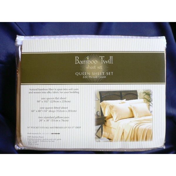 Organic 100% Bamboo Fiber Bed Sheet Set...Queen... Gold...extra soft