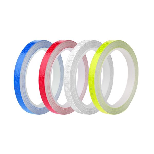 simarro Reflektierendes Klebeband, 4 Rolle Reflektorband Selbstklebend 10mm x 8m Wasserdicht Warning Tape Aufkleber Warnklebeband Sicherheitsband Hohe Intensität Reflektor Warnband für Straße Fahrräd