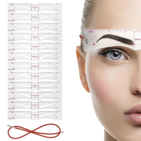 Doyime Eyebrow Template, Eyebrow Makeup Tool (Set of 12 Types) Eyebrow Stencil, Women's, Men's, Eyebrow Shape, Guide, Women's, Eyebrow Stencil, Popular, For Beginners, Makeup Tools