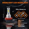 H11 Front LED Headlight Super Bright Bulbs Conversion Kit White 6000K Low Beam