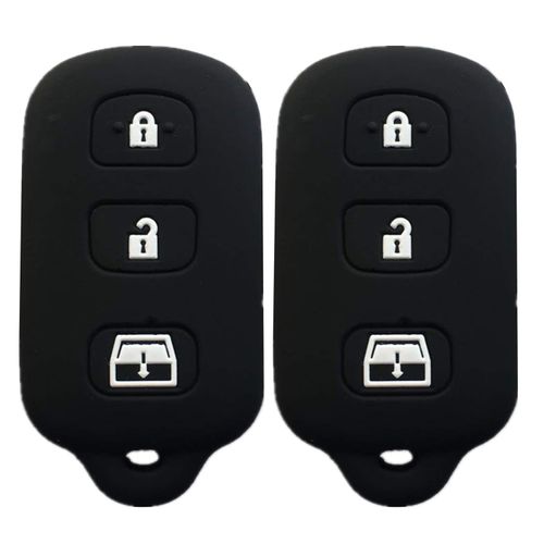 Key Fob Cover for Camry Corolla: 4 Buttons Key Fob Case Replacement Fit for Toyota 4Runner Sequoia Matrix Avalon 1999 to 2009 HYQ1512Y HYQ1512P HYQ12BBX HYQ12BAN HYQ1512Y Remote Protector 2Pcs Black