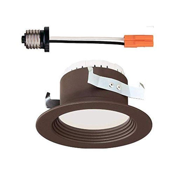 DESIGNERS FOUNTAIN 4 in. 3000K Soft White Integrated LED Recessed Light CEC-T20 Baffle Trim in Bronze, EVL4733CBZ30
