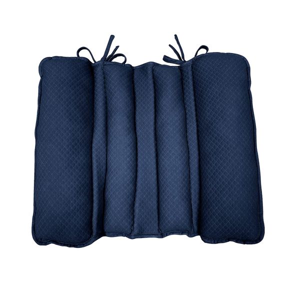 Saflan Beaded Back Cushion, Approx. 21.3 x 18.5 inches (54 x 47 cm), Navy, Antibacterial, Machine Washable, Excellent Breathability, Prevents Stuffiness, Wheelchair Ties Included