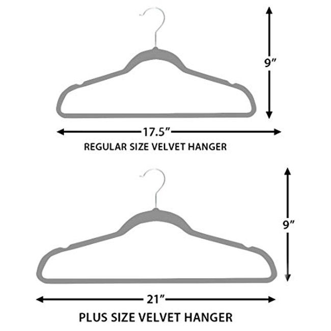  Home Expressions 21 Extra Wide, Plus Size, 20 Pack Premium  Velvet Hangers 21x9 … (Ivory) : Home & Kitchen