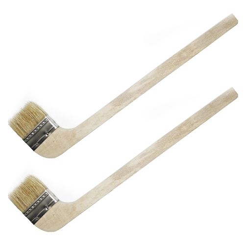 Wooden Handled Hog Bristle Radiator Right Angle Bend Paint Brush, 15.5" Long, 2.5" Brush Width (2 Pieces)