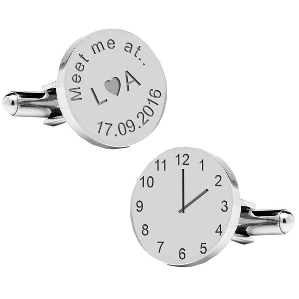 Personalised "Meet me at.." Special Time cufflinks