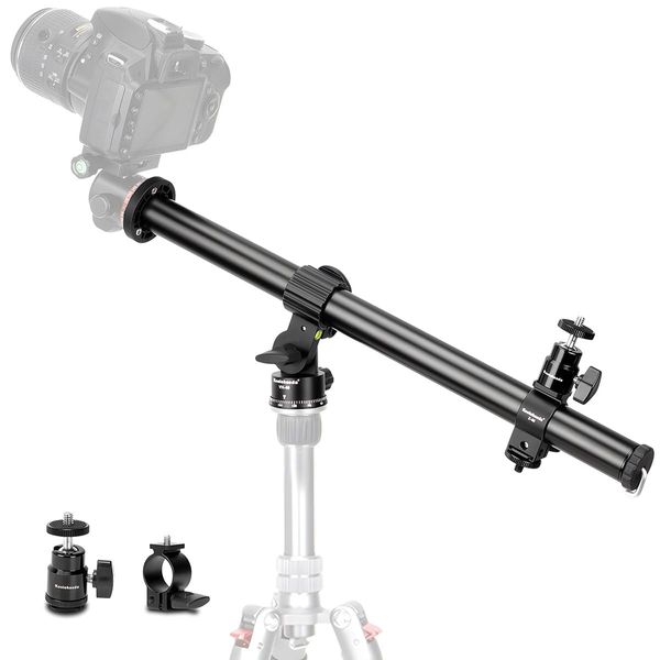 Koolehaoda Stativ Auslegearm, 42 cm Kamera Transversal Horizontale Mittelsäule mit 360° drehbare Basis für Overhead Fotografie, Makro und Low Winkel Aufnahmen, Belastung bis zu 10kg