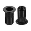 uxcell M5 Rivet Nuts Carbon Steel Flathead Threaded Insert Nuts Black 60pcs