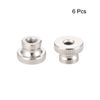 sourcing map Knurled Thumb Nuts, 6Pcs M8x1.25mm Iron Round Knobs Fasteners for 3D Printer Parts, Silver Tone