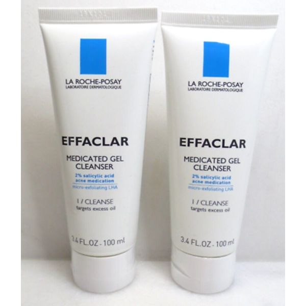 LA ROCHE-POSAY EFFACLAR MEDICATED GEL CLEANSER 3.4 OZ LOT OF 2