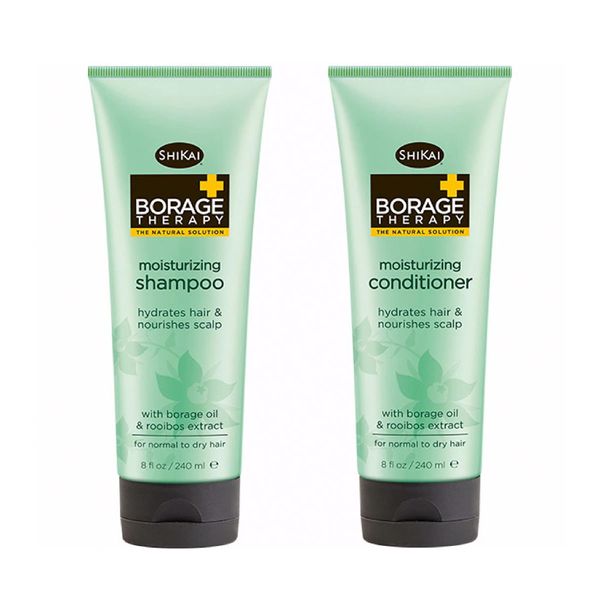 ShiKai - Borage Shampoo & Conditioner Set, Rich in Botanicals, Helps Relieve & Moisturize Dry Scalp & Hair, Softens & Detangles Hair, Sulfate-Free, Paraben-Free, Gluten-Free (8 oz, 2-Pack)