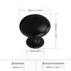 Probrico 5 Pack Matte Black Cabinet Knobs Single Hole Round Kitchen Cupboard Pulls for Bathroom Drawer Dresser