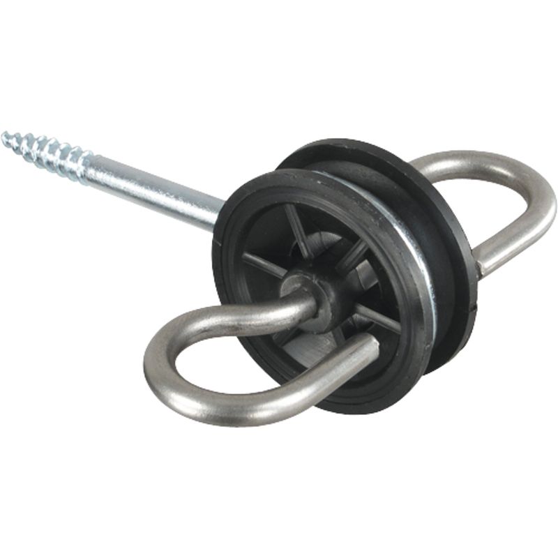 Gate handle isolator stainless steel, 2 stainless steel eyelets, wood ...