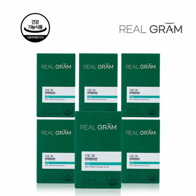 [Realgram] Immunity N-Zinc 28mg high content 400mg x 60 tablets 6 boxes (12 months supply) + gift shopping bag, Realgram Immunity N-Zinc 28mg 6ea