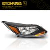 Fit For 2012 2013 2014 Ford Focus Black Headlights Lamp Assembly Left Right Side