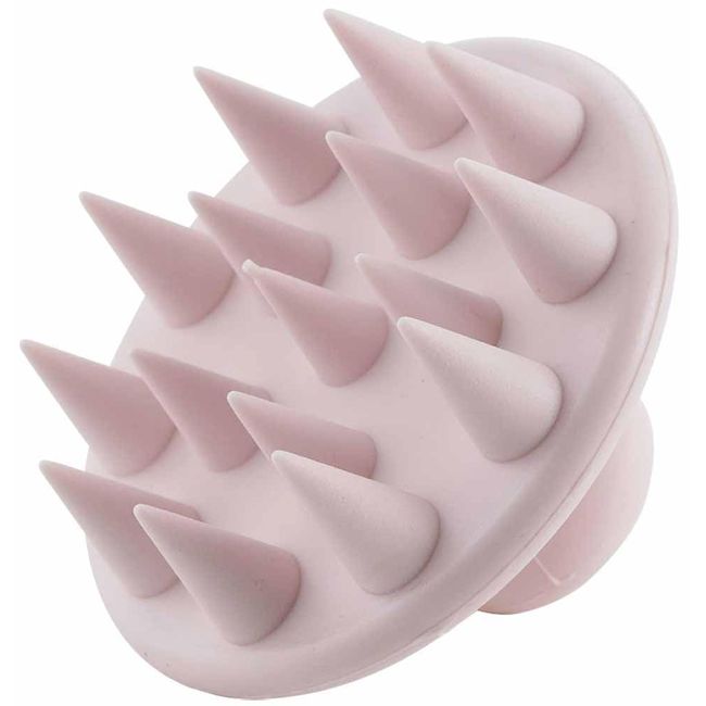 Shimomura 44253 Shampoo Brush Silicone [Made in Japan] Women's Men's Hair Washing Scalp Pores Massage Scalp Brush Pink Beige