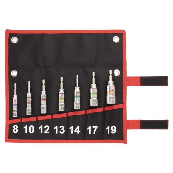 Tone Compact Socket Set for Electric Drills, 2BNC700 Bit Insert, Black, 7 Pieces