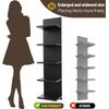 Wooden 5 Tier Wall Shelf,Vertical Column Floating Storage Home Decor Organizer,F