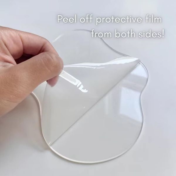 Acrylic Irregular Coasters,Abstract Transparent Acrylic Cup Coaster for Kitchen,Bar,Dining Table,Shooting Props (Clear, 1)
