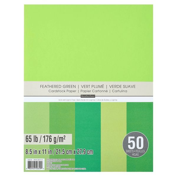 MICHAELS Feathered Greens 8.5”; x 11”; Cardstock Paper by Recollections®, 50 Sheets