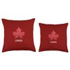 Canada Maple Canadian Red Leaf Throw Pillow